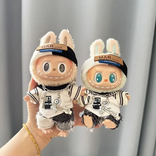 17cm Labubu I II Idol Dolls Cute Mini Plush Doll'S Clothes Korea Kpop Exo Idol Dolls DIY Accessories Gifts New Style