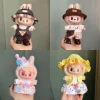 17cm Mini Doll’S Clothes Outfit Accessories for Labubu V1 V2 Striped Overalls Hats Glasses Shoes Cool Handsome Clothing Gift 2