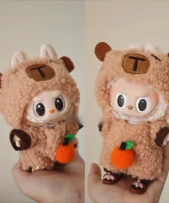 Ropa de muñeca Labubu de 17cm, traje de capibara Cos V1 V2 V3, conjunto de ropa elegante para muñecos de peluche, accesorios