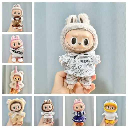 17cm Mini Plush Doll'S Clothes Outfit Accessories For Korea Kpop Exo Labubu Idol Dolls alphabet Clothing Gift