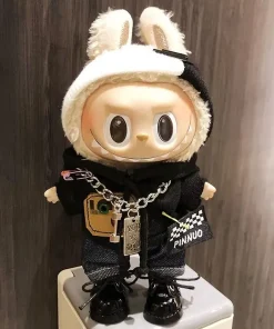 17cm Cute Mini Labubu Clothes Plush Hoodie Idol Dolls Jumpsuit Clothing Fans Overalls No Doll Accessories for Korea Kpop Exo