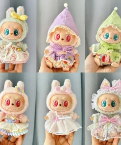 17cm Labubu II Idol Dolls Sitting Party Cute Mini Plush Doll'S Clothes Outfit Accessories For Korea Kpop Exo Clothing DIY Gift