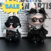 5pcs Fashion Punk Couple Labubu Baby Clothes For 17cm Labubu Trend Cool Handsome Punk Black Couple Baby Clothes Set Of 5 Pieces