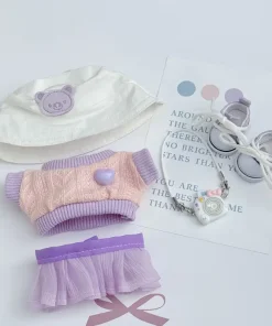 Para Labubu sentado fiesta serie verano dulce hilo falda sombrero conjunto para Labubu v1 v2 accesorios Labubu ropa