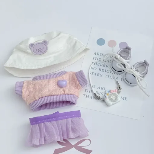 Para Labubu sentado fiesta serie verano dulce hilo falda sombrero conjunto para Labubu v1 v2 accesorios Labubu ropa