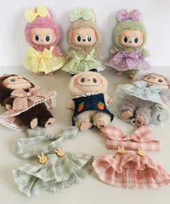 Cute 17cm Plush Doll Clothing Labubu Pendant Suspenders Skirt Clothing Accessory Bjd  Match Delicate High Quality Nice Gift
