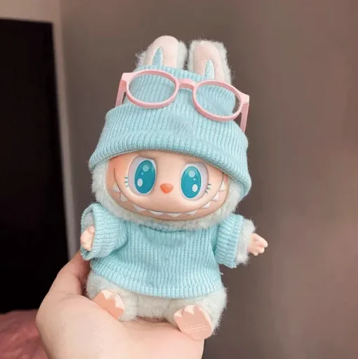 Labubu Ropa Threaded knitted flanged cap pullover knitted T-shirt Doll Accessories Labubu Trendy Clothes