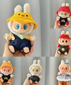 17cm Mini Plush Doll'S Clothes Outfit Accessories For Korea Kpop Exo Labubu I II Idol Dolls Sitting Party Bib Pants Jumpsuit