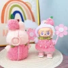 Labubu Clothes For 15-17cm Mini Plush Idol Doll Pearl Strawberry Dress Headwear Flower Pink Skirt 3PCS/Pack Decoration Fans Gift