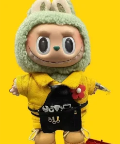 17cm Labubu Clothes Repairman Apron Customized Printed Labubu Apron Sports Shoes Cotton Doll Clothes Mini Repair Tools Cute Toys