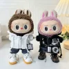 17cm Mini Doll’S Clothes Outfit Accessories for Labubu V1 V2 Striped Overalls Hats Glasses Shoes Cool Handsome Clothing Gift 3