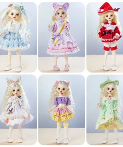 30CM BJD Doll Clothes Girl Dress Up Makeup DIY Toys Dollhouse Accessories Set Children Humanoid Doll Girl Gifts