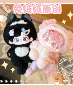 Authentic Cotton Doll With Furry Little Nose, 10cm Jumpsuit, Cute Dressing, Niche Clothing Jumpsuit Super Cute Clothes No Doll