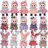 For 15-17cm Labubu Doll Clothes Dress Cute Floral Print Spaghetti Strap Dress Plush Stuffed Labubu Doll Accessories Girl's Toys