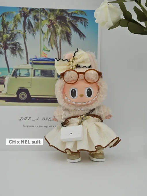 Labubu Haute Couture Doll Suit -17cm Gen1/Gen2/Gen3 Compatible Designer Outfit Handmade Embroidered Clothes with Cute Dress