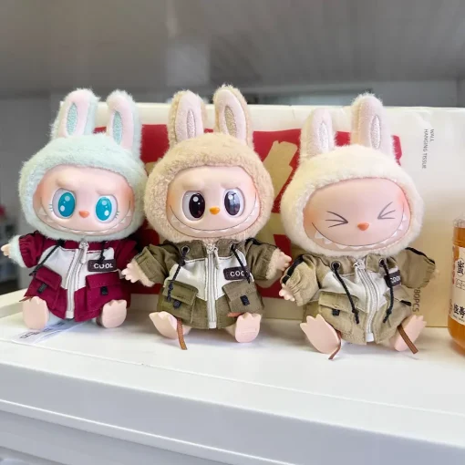 17cm Labubu I II Idol Dolls Clothes Cool Workwear Pocket Suit Accessories Korea Kpop Exo Clothing Hoodie Plush Doll'S Clothes