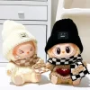 17cm Mini Doll'S Clothes Outfit Accessories For Korea Kpop Exo Labubu Idol V1 V2 Sweater plaid overalls scarf set Clothing Gift