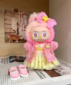17cm Labubu Clothes Outfit Plush Doll Clothes Macaron Cute Clothing DIY Kid Gift Hair Accessories