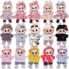 Pop doll clothes hoodie floral dress sweater jeans hat for 17cm labubu doll outfit clothes accessories, girl's toys clothing gif