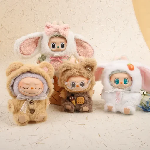 Only The Labubu Doll Clothes Are Cute Plush Fashionable Accessories Big-Eared Rabbit Bear Cute Pet Overalls Cute Adorable Set
