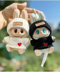 New Doll Clothes Pendant Set, LABUBU Bear Hat Love Sweater Set,DIY Doll Accessories, Fun and Cute Baby Clothes, Christmas Gifts