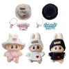 17cm First And Second Generation Labubu Doll Clothes Cute And Fashionable Set Woolen British Couple Outfit Plaid Skirt Change 3