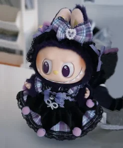 For Labubu Clothes Outfit Accessories for 17cm Labubu V2 V1 Idol Doll Clothing Fashion Cute Striped Cosplay Dress Outfit