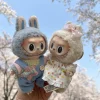 Cute Labubu Doll Doll Clothes 15cm Pink Piggy Suit Cute Doll Clothes Heart-Warming Rubber Face Rag Doll Clothes Dress Up Dolls 2