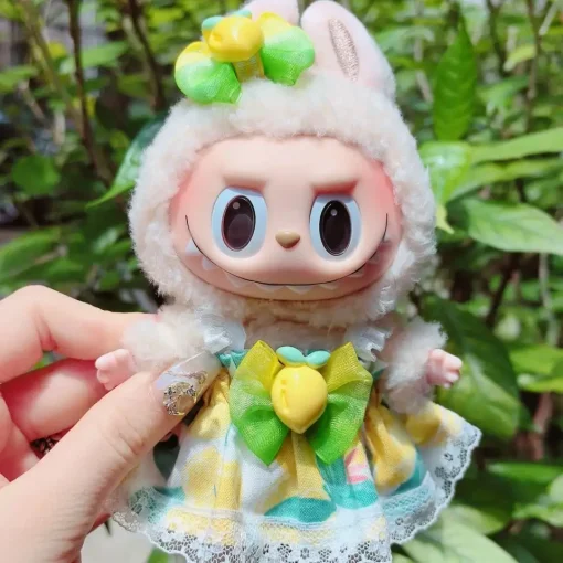 15cm Labubu Idol Dolls Clothes Cute Lemon Princess Dress Accessories Korea Kpop Exo Clothing Summer Skirt Plush Doll'S Clothes