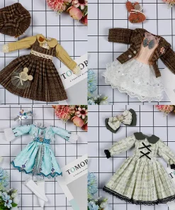 30CM BJD Doll Clothes Girl Dress Up Makeup DIY Toys  Accessories Dress Princess Doll House Set Children Humanoid Doll Girl Gifts