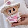 For 17cm Labubu Doll Outfit Wrinkled Skirt Flower Hairpin Set Fisherman Hat Labubu Clothes Ropa Labubu 3