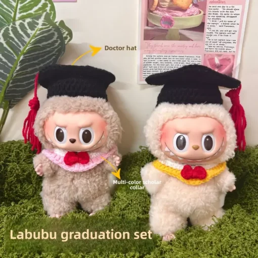 17cm 15cm Labubu clothes graduation dress cute pendant doll set graduation gift
