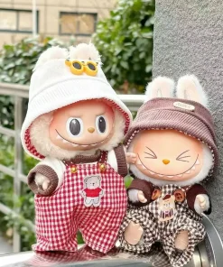 New One Or Two Generation Labubu Clothes Pendant Labubu Sitting Baby Clothes Love Sweater Bear Ear Hat Baby Clothes Set For