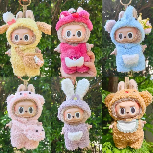 17cm Cute Mini Plush Doll'S Clothes Outfit Accessories For Korea Kpop Exo Labubu Idol Dolls Elephant Jumpsuit Clothing Diy Gift