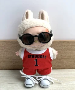 17cm Labubu Basketball Player Clothing Kawaii Mini Plush Doll Clothes Doll Cute Athlete Idol Doll Accessories