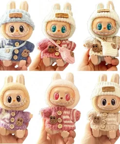 For 15-17 cm ropa labubu clothes outfit bu bu sitting party sweater bag bear label scarf hat dolls accessories cute decoration