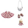 For Korea Kpop Exo Labubu Idol Dolls Jean Dress Big Bowknot Doll Clothes Kids Gift 15-17cm Cute Mini Clothes Doll Accessories 2
