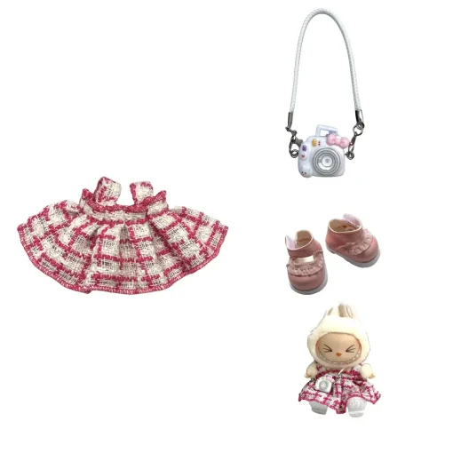Fashionable 17cm Labubu Idol V1 V2 Doll Clothes - Trendy Sports Leisure Suit with Coordinating Accessories
