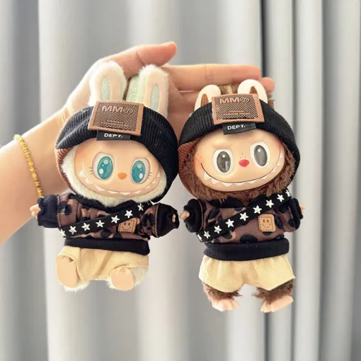 17cm Labubu I II Idol Dolls Clothes Cute Cool Men's Camouflage Suit Accessories for Korea Kpop Exo Clothing