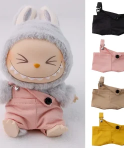 For Labubu Ropa for Labubu 17cm Baby Clothes Labubu Doll Clothes Single Shoulder Strap Pants Sitting Party Macaron Vinyl Pendant