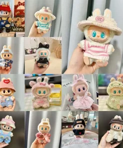 Cute Mini Plush Doll Clothes Outfit Accessories Korea Kpop Exo Labubu II Idol Dolls Clothes Jumpsuit Sitting Party Clothing