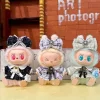 17cm Labubu doll Clothes Macaron Sitting Party Christmas Checkered Plush Cloak Clothes plush labubu V2 clothes  costumes 2