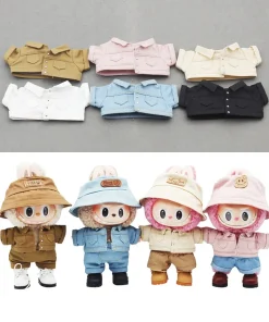 15/17cm Labubu Doll Accessories Denim Jacket and Coat Suit Clothes Set