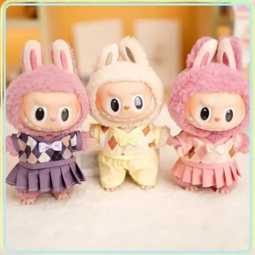 17cm Labubu Doll Personality Clothes British Couple Outfit Labubu Doll Valentine Day Diy Acting Game Birthday Presents Set
