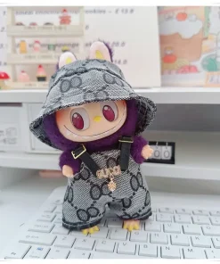 17cm Labubus 미니 인형 의류 복장 모자 가방 의류 신발 Labubu II 인형 액세서리 앉아 파티 게임 장난감을 육성