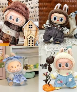 17cm labubu V1 V2 sit sit party plush doll fashion clothing DIY clothes accessories cute kids gifts